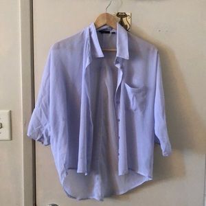 Lavender coloured button down top